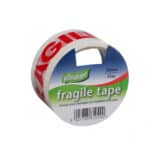 Fragile Red & White Tape 50mm x 33m from Harrisons Direct