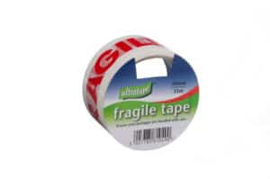 Fragile Red & White Tape 50mm x 33m from Harrisons Direct