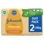 Johnsons Baby Honey Soap 2 x 90g soap bars from Harrisons Direct