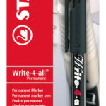 Stabilo Write 4 All Permanent Fine Tip Marker Carded Black from Harrisons Direct