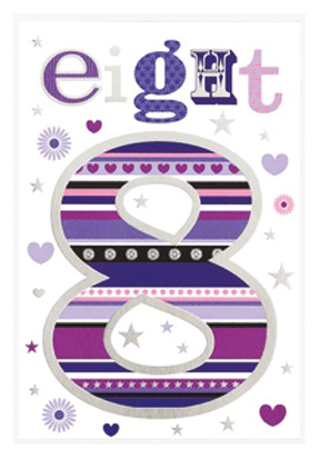 Wholesale Birthday Card Age 8 Girl - Word Play By Simon Elvin from Harrisons Direct
