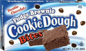 A box of Cookie Dough Bites Double Chocolate Fudge Brownie from Harrisons Direct