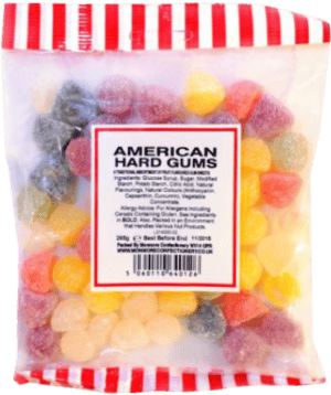 A bag of Monmore American Hard Gums from Harrisons Direct