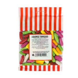 Monmore Liquorice Torpedoes Bag 115g from Harrisons Direct