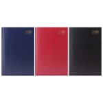 Wholesale 2026 Diary A4 Week To View Hardback Value Blue, Red & Black from Harrisons Direct
