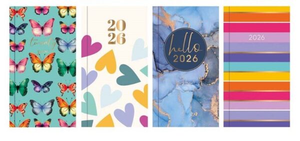 2026 Diary Slim Week To View 8 Assorted Designs