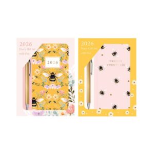 Wholesale 2026 Diary Slim Week To View Botanicals Gift Set with Pen from Harrisons Direct