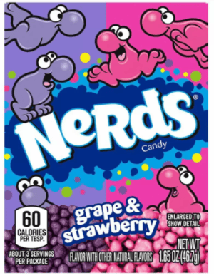 A box of Nerds Grape and Strawberry from Harrisons Direct