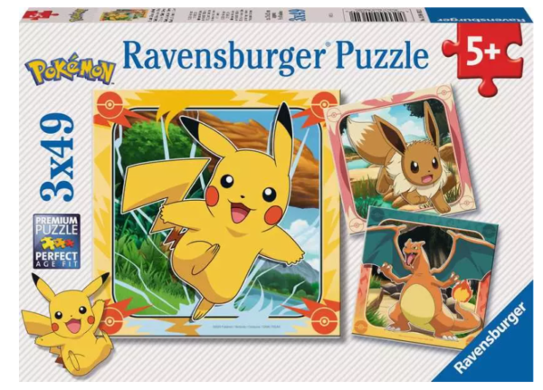 Ravensburger Pokemon 3 x 49 Piece Jigsaw Puzzle from Harrisons Direct