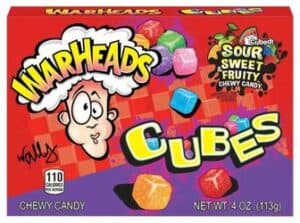 A box of Warheads Sour Chewy Cube Theatre Box from Harrisons Direct