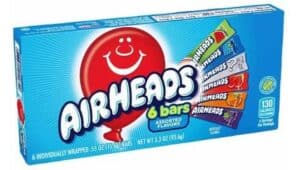 A box of Airheads 6 Bars from Harrisons Direct