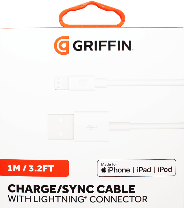 Griffin Charge & Sync Lightning Cable - White 1m