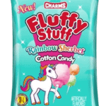 A packet of Fluffy Stuff Rainbow Sherbet Cotton Candy from Harrisons Direct