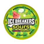 A tub of Watermelon and Green Apple Ice Breakers Fruit Sours from Harrisons Direct