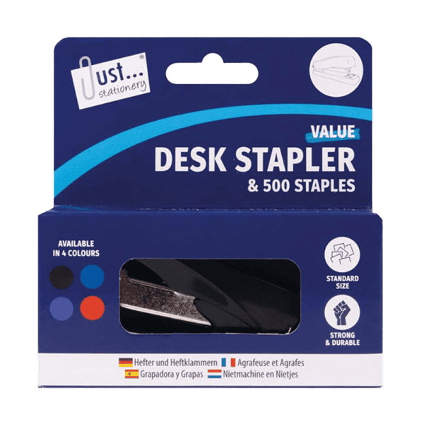 Just Stationery Stapler With 500 No 26/6 Staples from Harrisons Direct