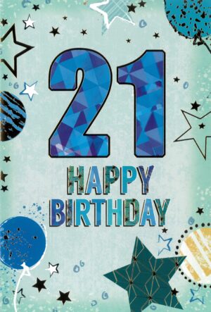 Wholesale Birthday Card Male 21st - Stars from Harrisons Direct