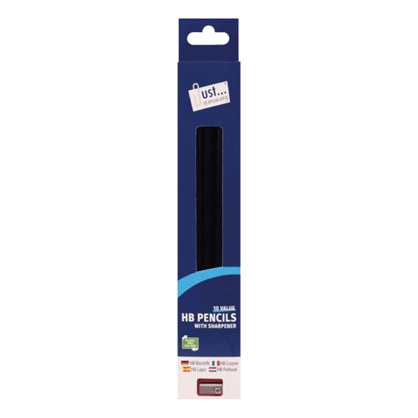 Just Stationery 10 HB Pencils With Sharpener from Harrisons Direct