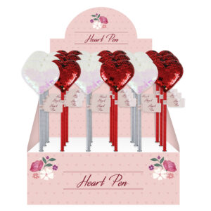 Valentine's Sequin Heart Pens Assorted from Harrisons Direct