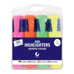 Just Stationery Chunky Highlighters Assorted Neon Colours 4 Pack from Harrisons Direct