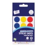 Just Stationery Coloured Sticky Dots in hang pack from Harrisons Direct