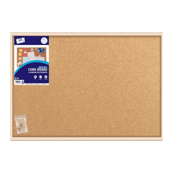 Just Stationery Cork Board 300mm x 450mm from Harrisons Direct