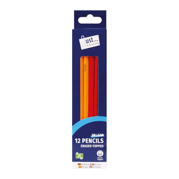 Just Stationery HB Pencils With Erasers 12 Pack from Harrisons Direct