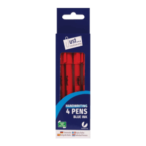 Just Stationery Hand Writing Pens Blue 4 Pack from Harrisons Direct