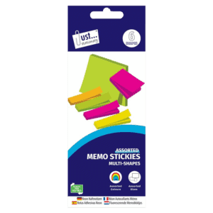 Just Stationery Neon Sticky Notes Assorted Colours 6 Pack from Harrisons Direct