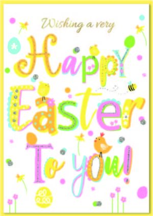 Easter Card Open - Easter Text from Harrisons Direct