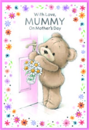 Mother's Day Card Mummy - Teddy With Daisies from Harrisons Direct