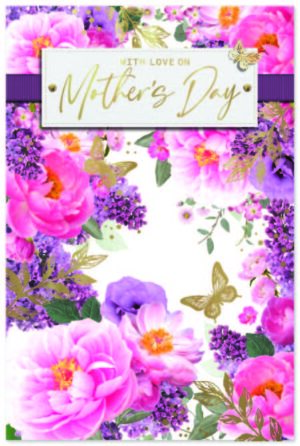 Mother's Day Card Open - Flowers & Butterflies from Harrisons Direct