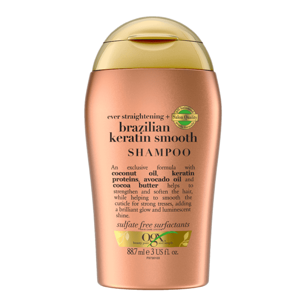 OGX Brazilian Keratin Smooth Shampoo 88ml from Harrisons Direct