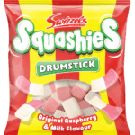 Swizzels Drumstick Squashies Original Raspberry & Milk flavour 120g bags from Harrisons Direct