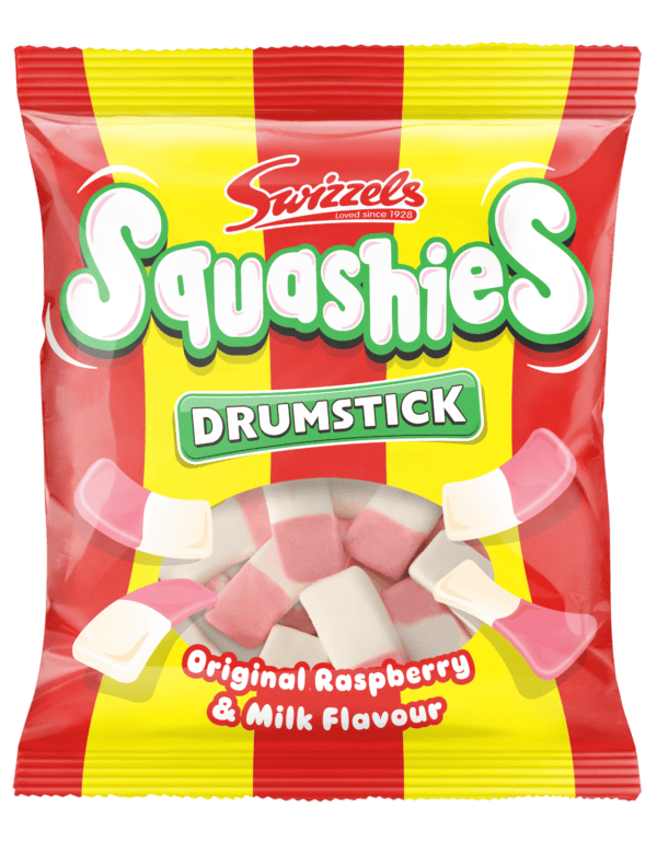 Swizzels Drumstick Squashies Original Raspberry & Milk flavour 120g bags from Harrisons Direct