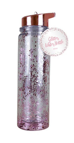 Glitter Water Bottle 500ml from Harrisons Direct