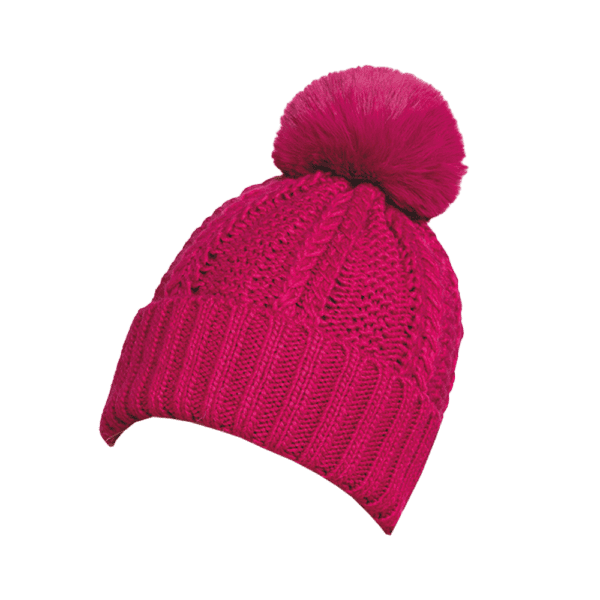 Ladies Chunky Cable Hat With Pom Pom from Harrisons Direct