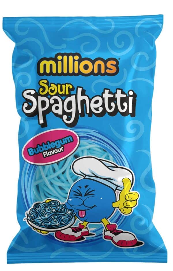 Millions Bubblegum Spaghetti 120g bags from Harrisons Direct