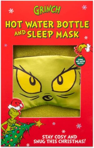 The Grinch Hot Water Bottle and Sleep Mask Set from Harrisons Direct