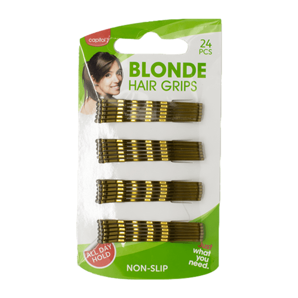 Capitol Blonde Hair Grips 24's in hang pack from Harrisons Direct