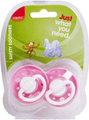 Capitol Safety Soothers Pink 2 Pack from Harrisons Direct