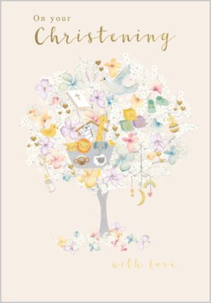 Christening Card Christening Tree from Harrisons Direct