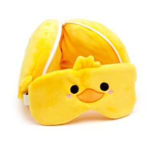 Relaxeazzz Duck Plush Travel Pillow & Eye Mask from Harrisons Direct