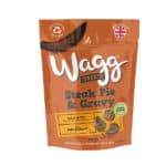 Wagg Dog Steak Pie and Gravy Treats 125g bags from Harrisons Direct