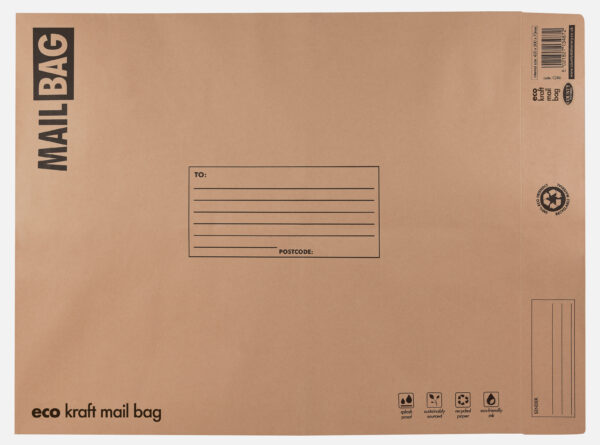 Eco Kraft Mail Bags Extra Large 420 x 500 x 70mm from Harrisons Direct