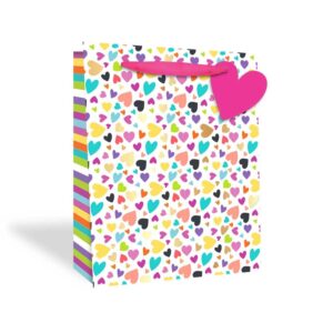 Gift Bag Large Colourful Hearts from Harrisons Direct