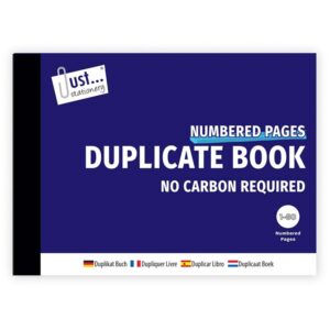 Just Stationery Duplicate Book No Carbon Required 1-80 Numbered Pages from Harrisons Direct