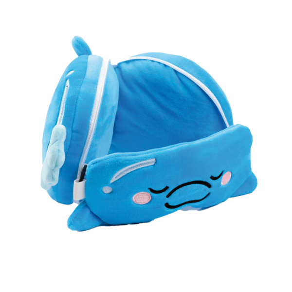 Relaxeazzz Adoramals Blu the Dolphin Plush Travel Pillow & Eye Mask from Harrisons Direct