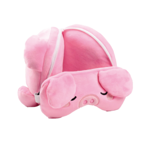 Relaxeazzz Adoramals Oliver the Pig Plush Travel Pillow & Eye Mask from Harrisons Direct