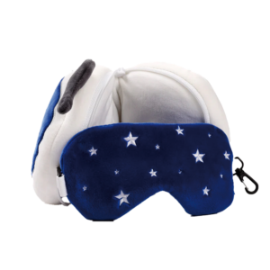 Relaxeazzz Space Cadet Plush Travel Pillow & Eye Mask from Harrisons Direct