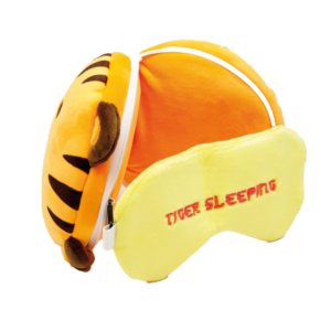 Relaxeazzz Tiger Plush Travel Pillow & Eye Mask from Harrisons Direct